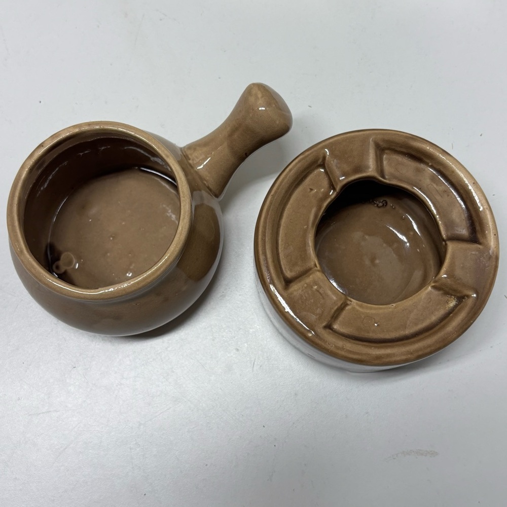 Vintage 80s glazed ceramic 2-piece pot for simmering stovetop potpourri with box - Picture 2 of 12
